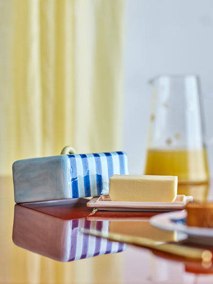 Phoenix Butter Box - Handpainted Striped - Stoneware