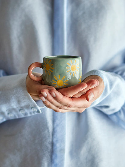 Nini Mini Cup - Ochre, Blue Sunshine - Stoneware