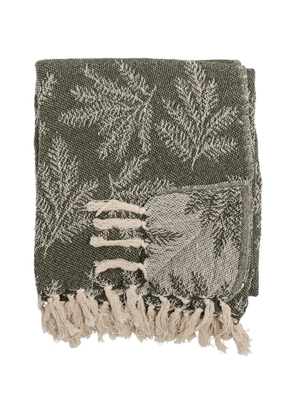 Gabriela Recycled Cotton Throw - Leaf Green AUGUST