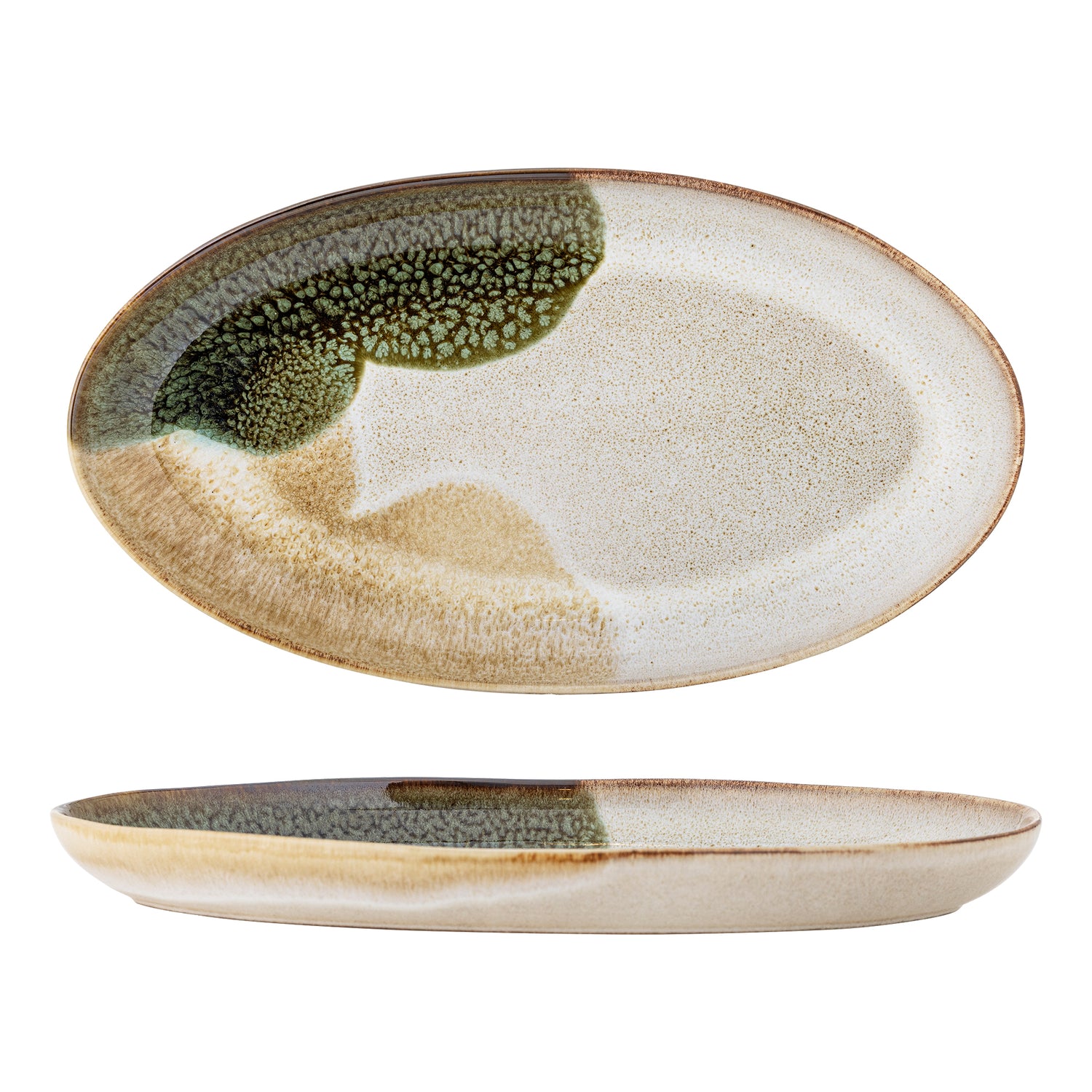 Jules Dipped Serving Plate - Sage Green - Stoneware