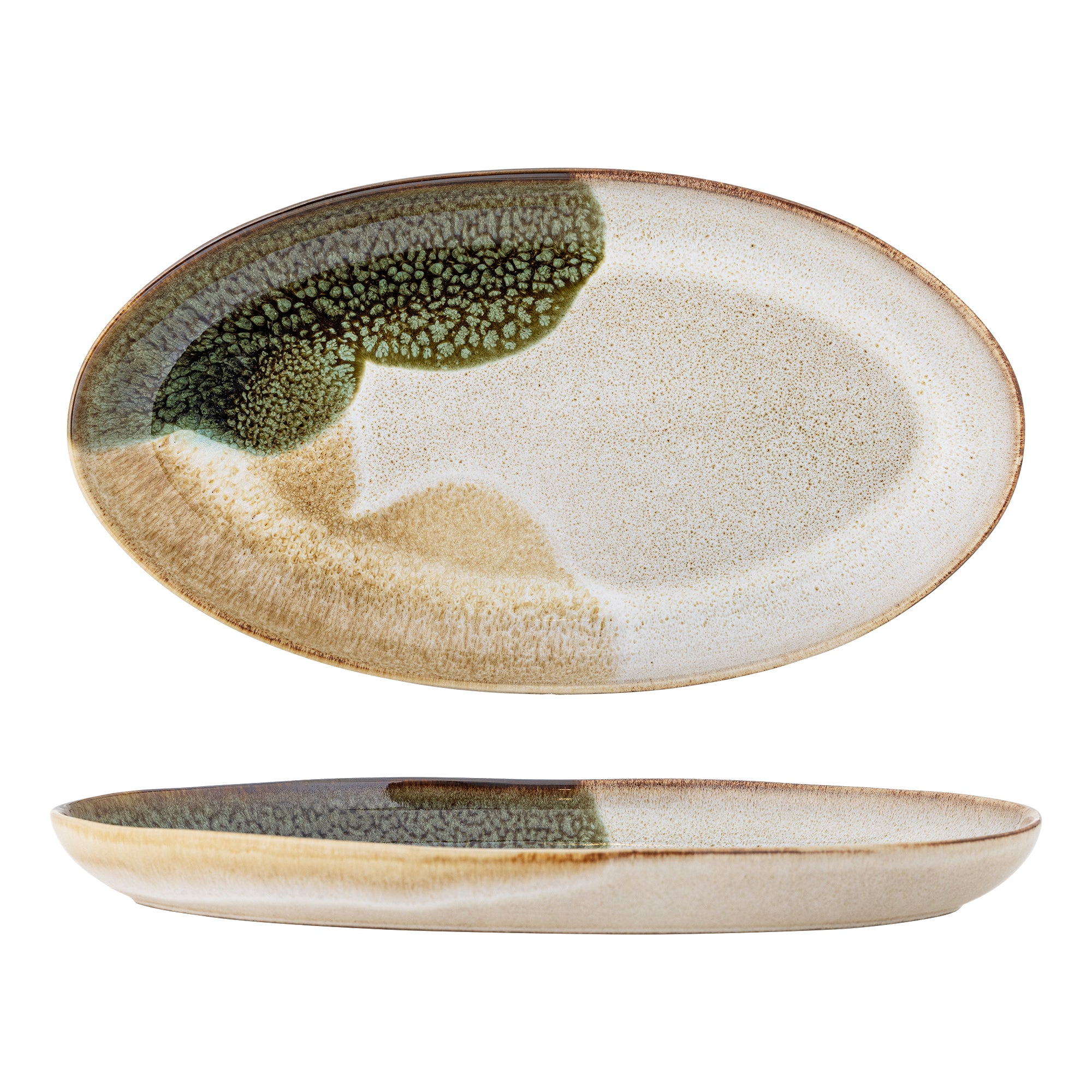 Jules Dipped Serving Plate - Sage Green - Stoneware