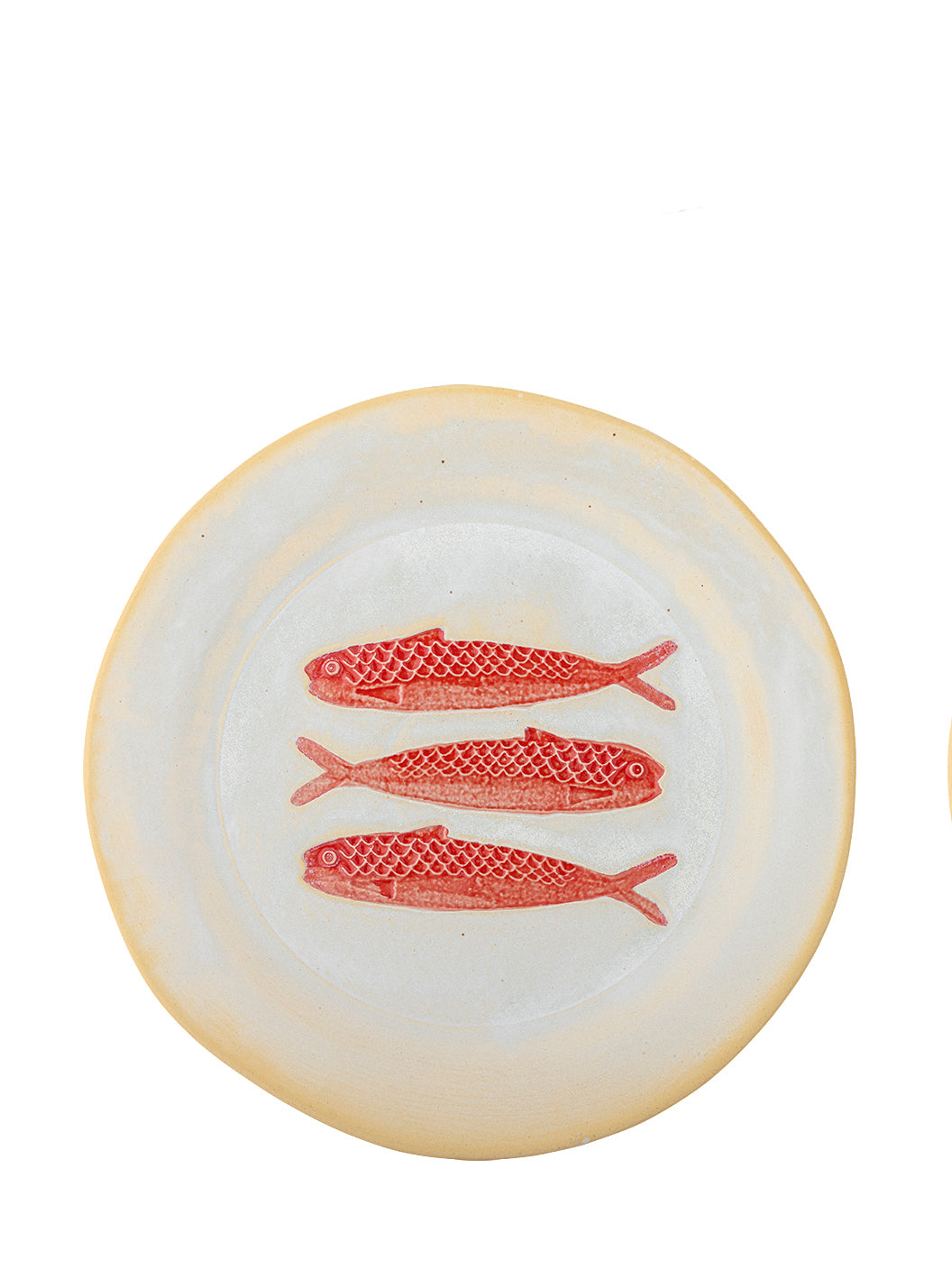 Hadden Plate - Painted Fish - Red - Stoneware