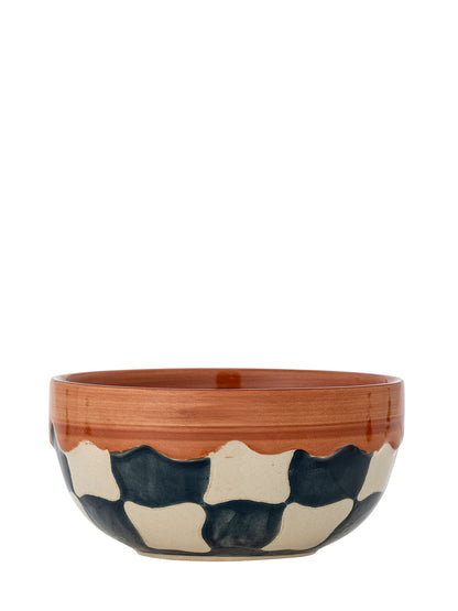 Checkered Bowl - Blues, Terracotta