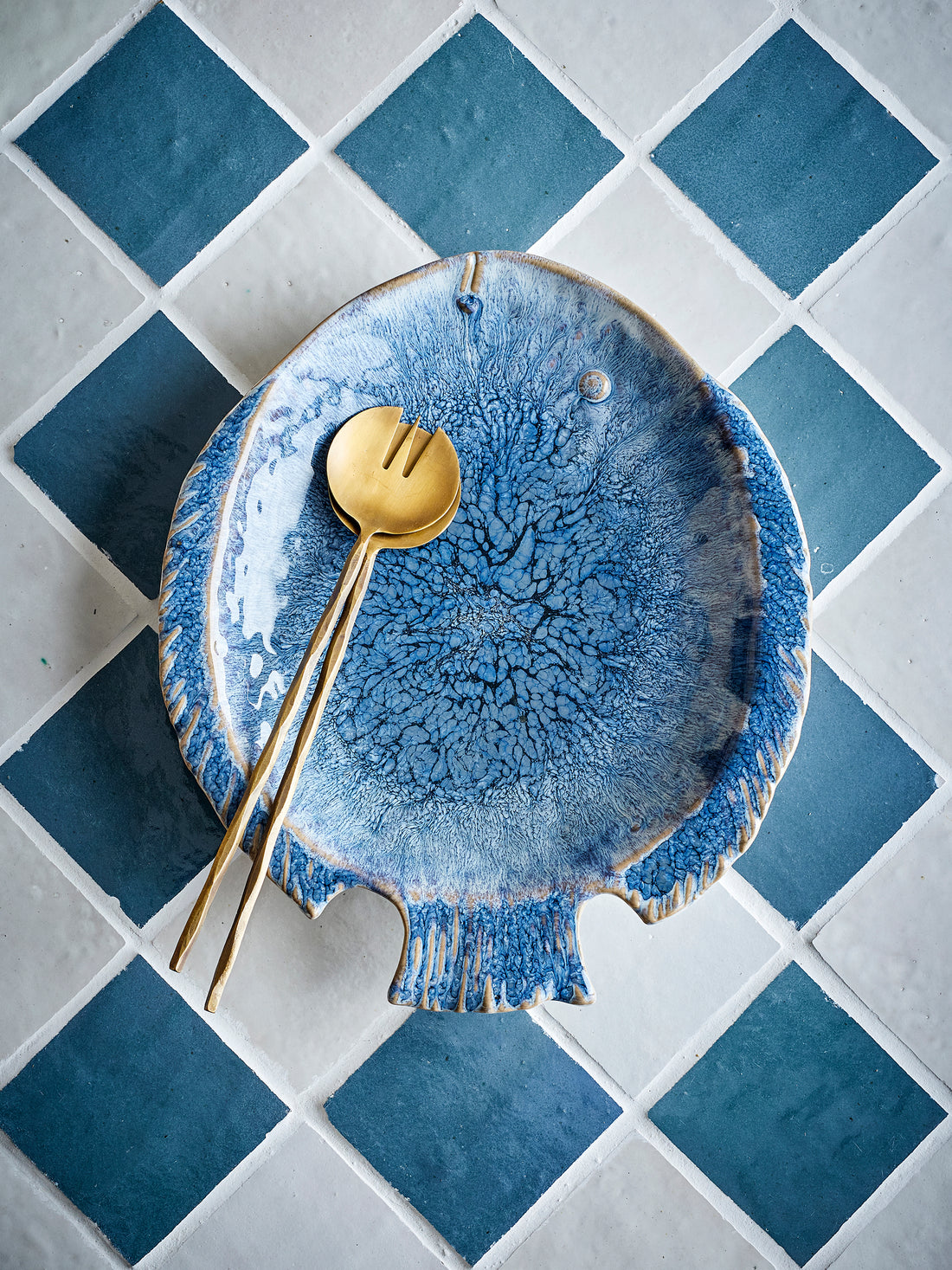 Fae Serving Plate - Blue - Stoneware