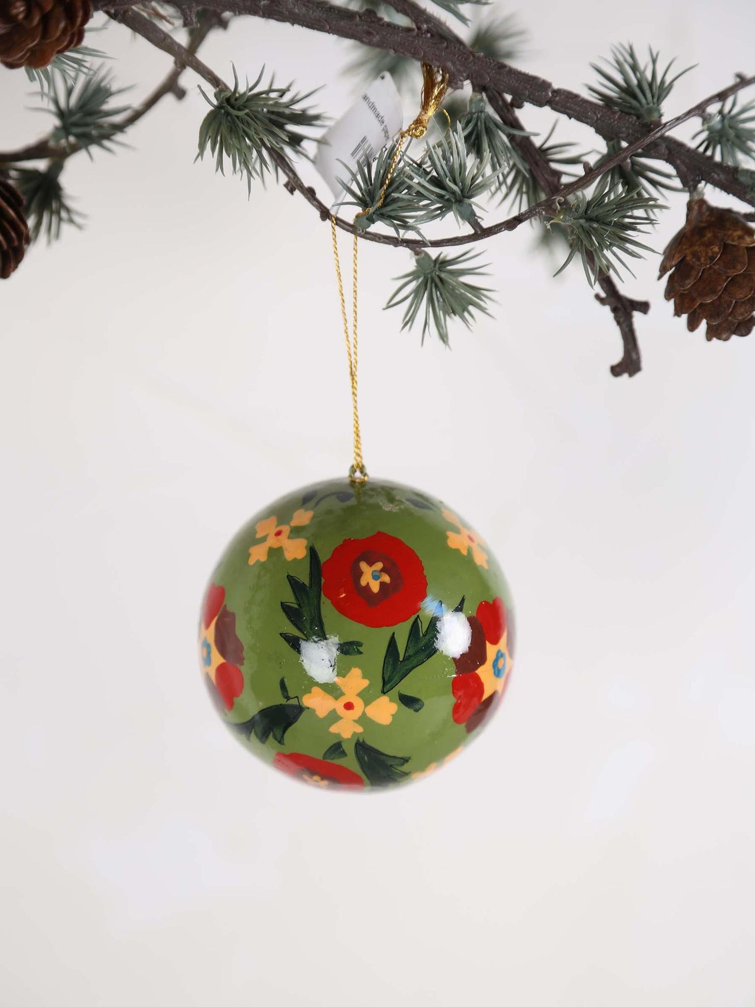 Handmade paper mache christmas Ornament