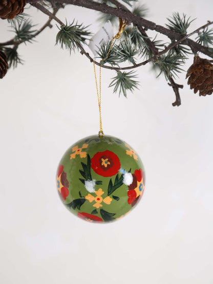 Handmade paper mache christmas Ornament