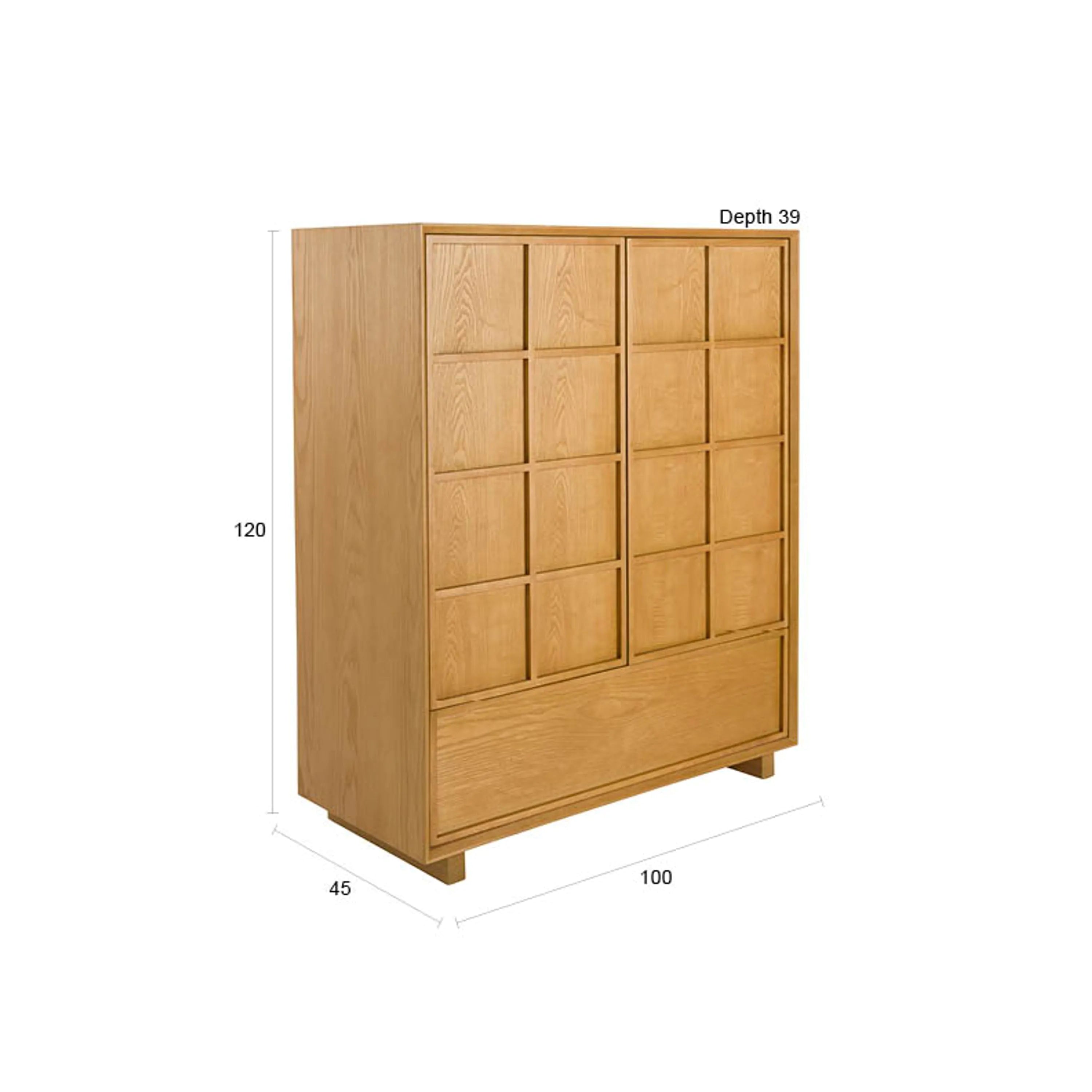 Raster Ash Wood Cabinet
