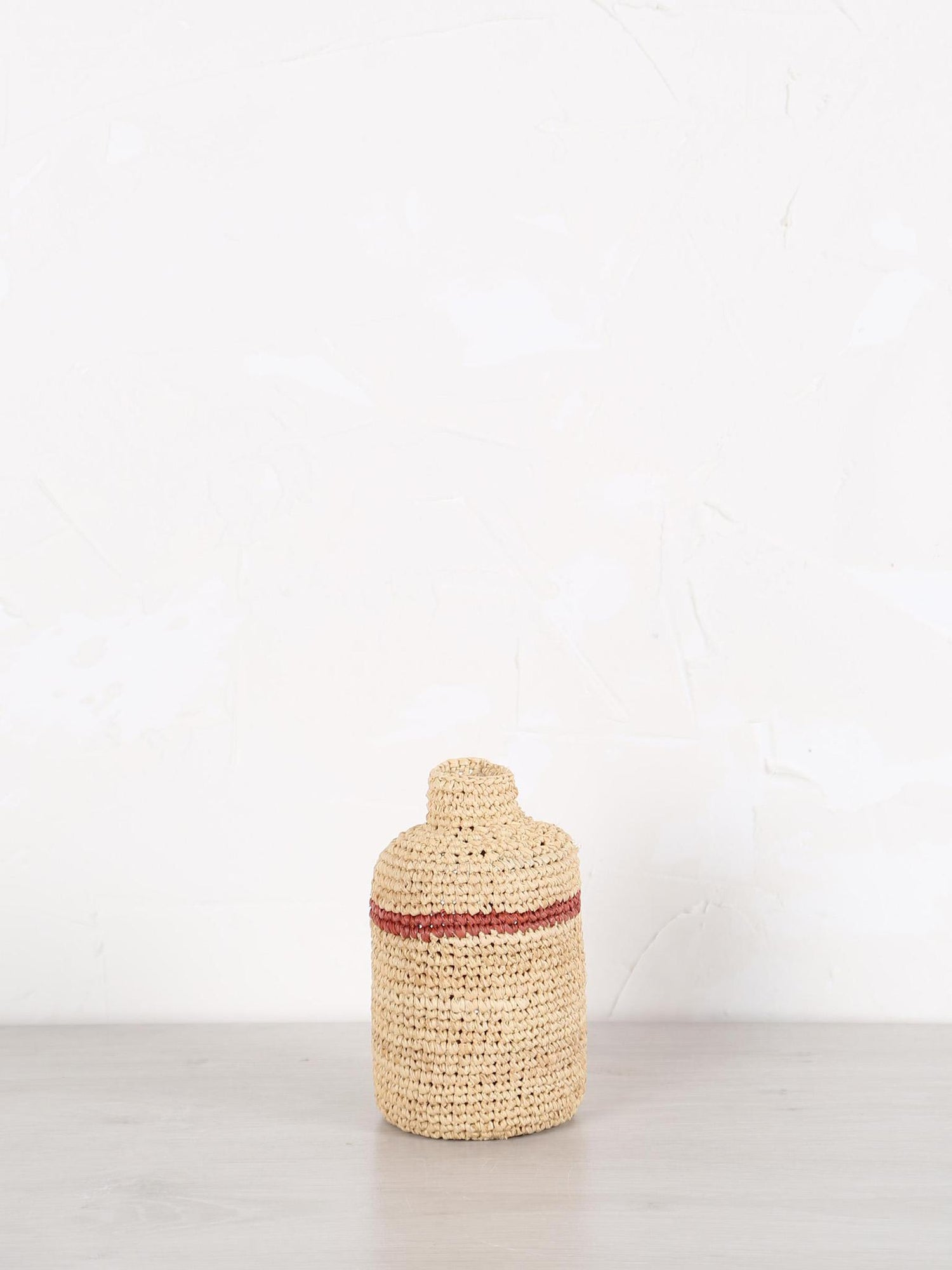 Small Woven Horizontal Striped Bud/Bottle Vase - 2 colours available