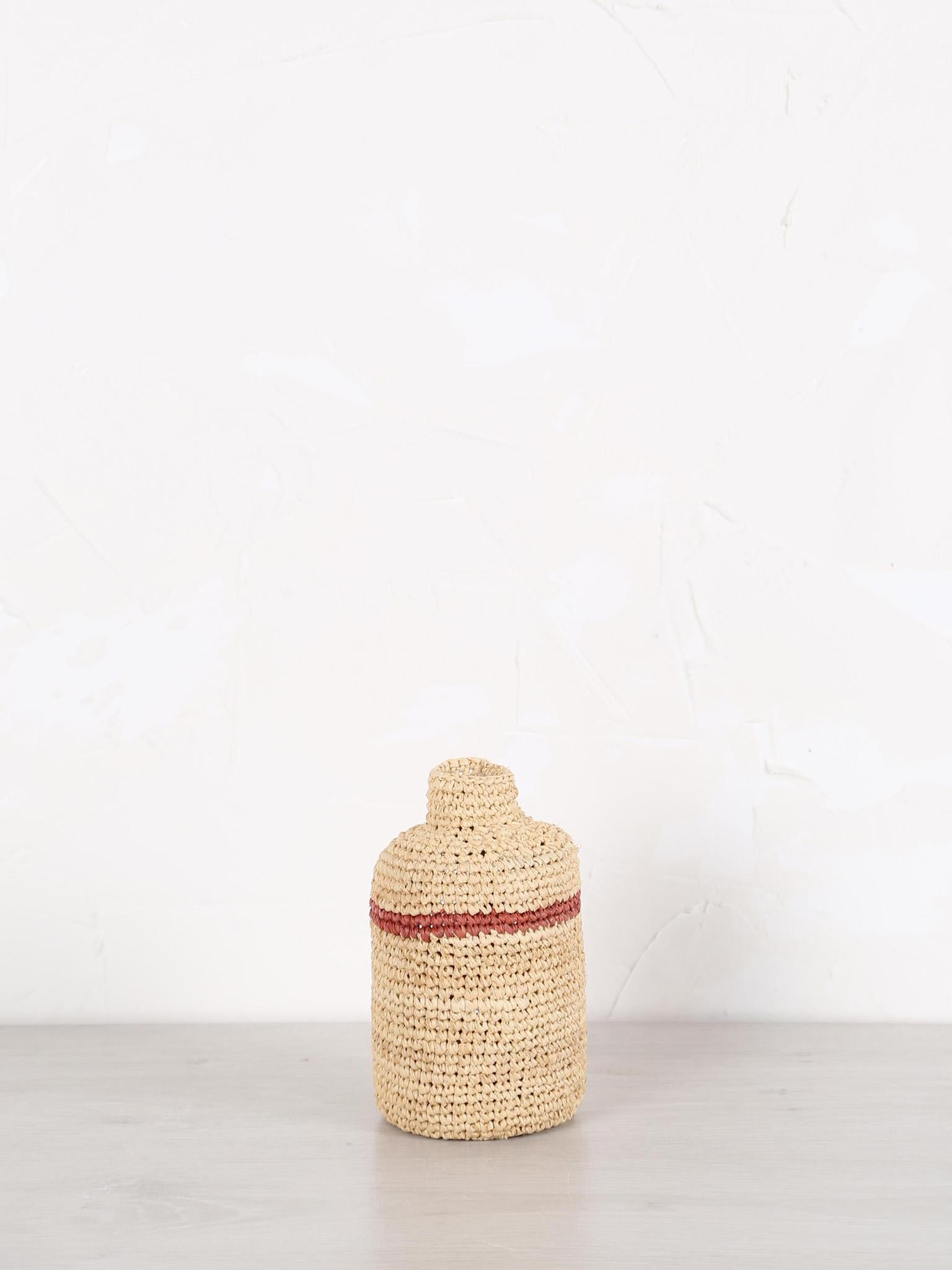 Small Woven Horizontal Striped Bud/Bottle Vase - 2 colours available