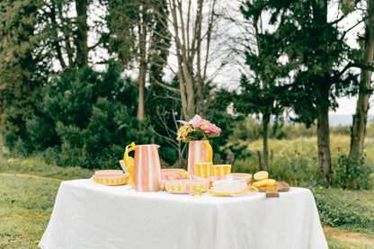 Artisanal Ceramic Serving Bowl 1.5L Pink Yellow - Valentina