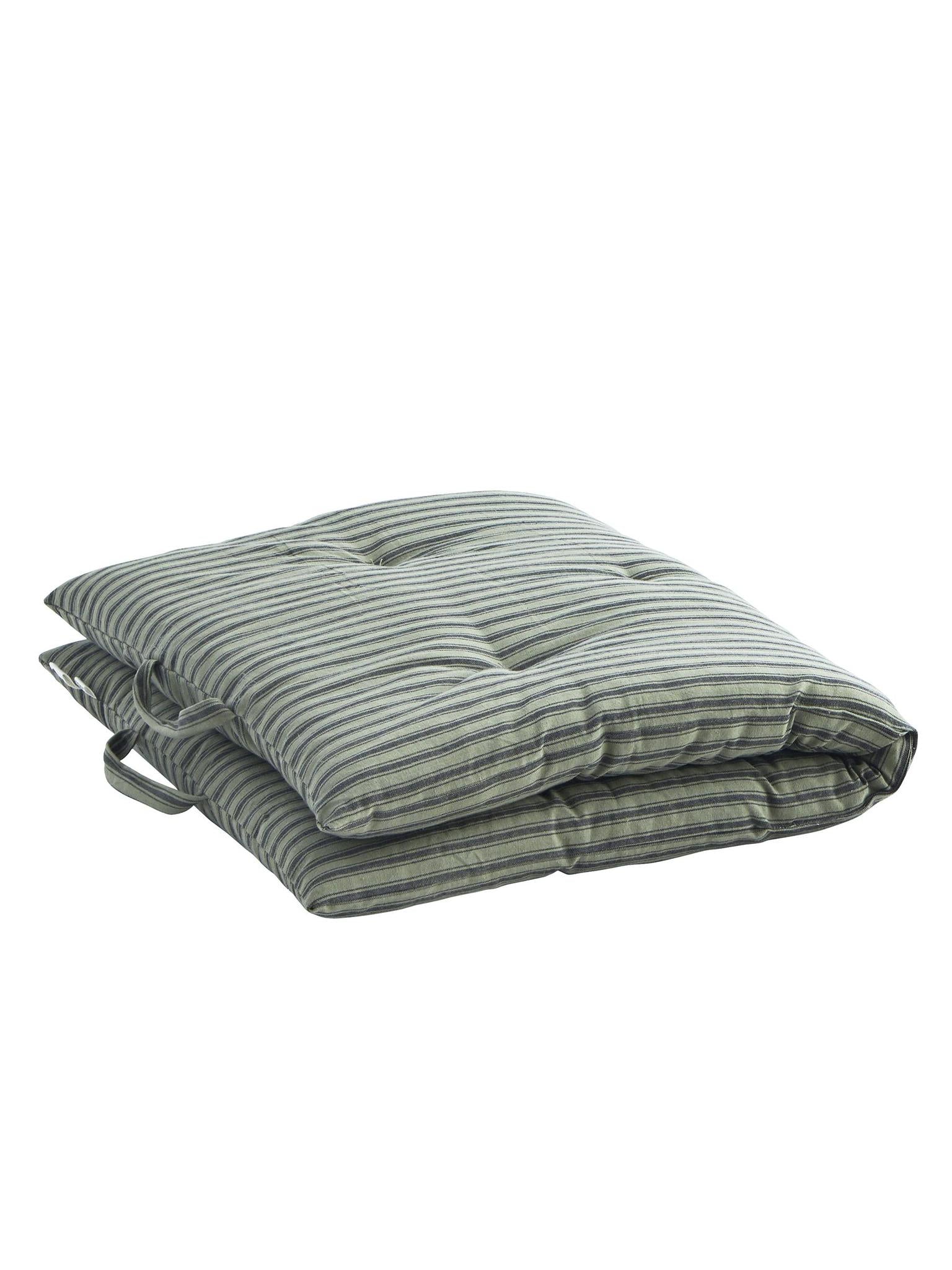 Striped cotton mattress - Moss green, charcoal