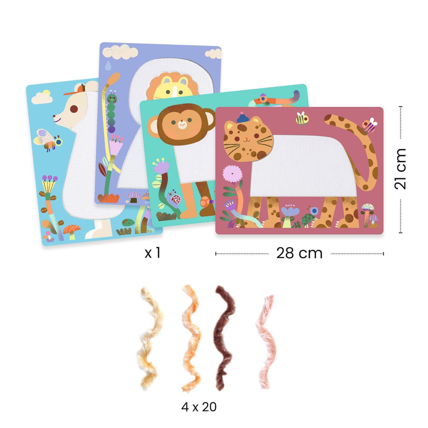 Collages - Wool &amp; Velcro Activity Kit - Fluffy friends! -