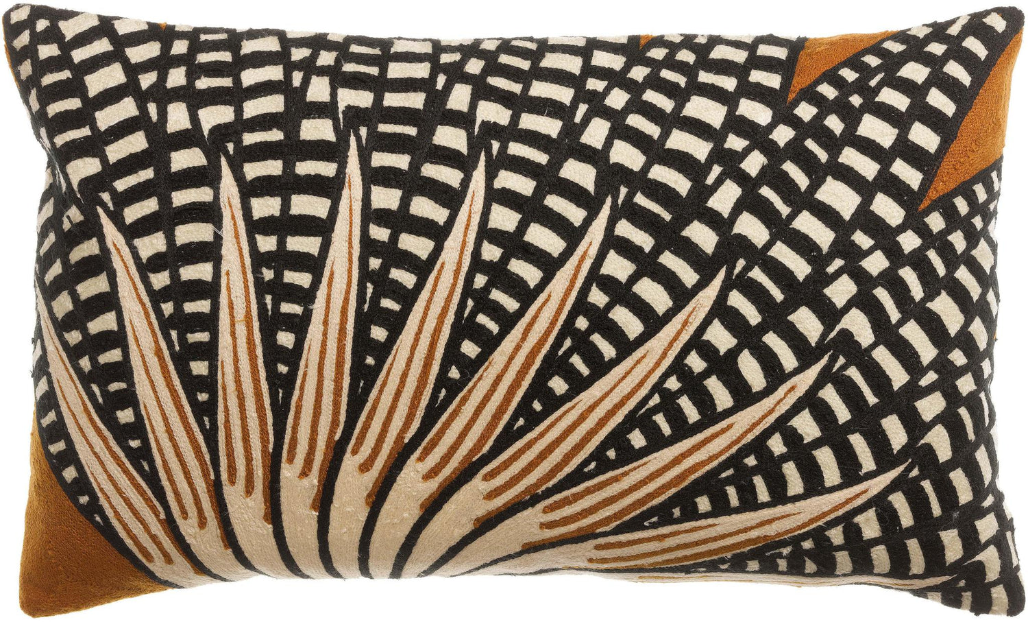 Embroidered Patterned Cushion - Ewan - 3 Colours Available