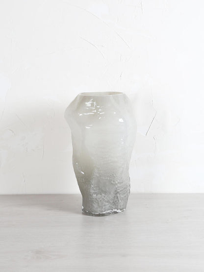 Riley White Glass Vase Round