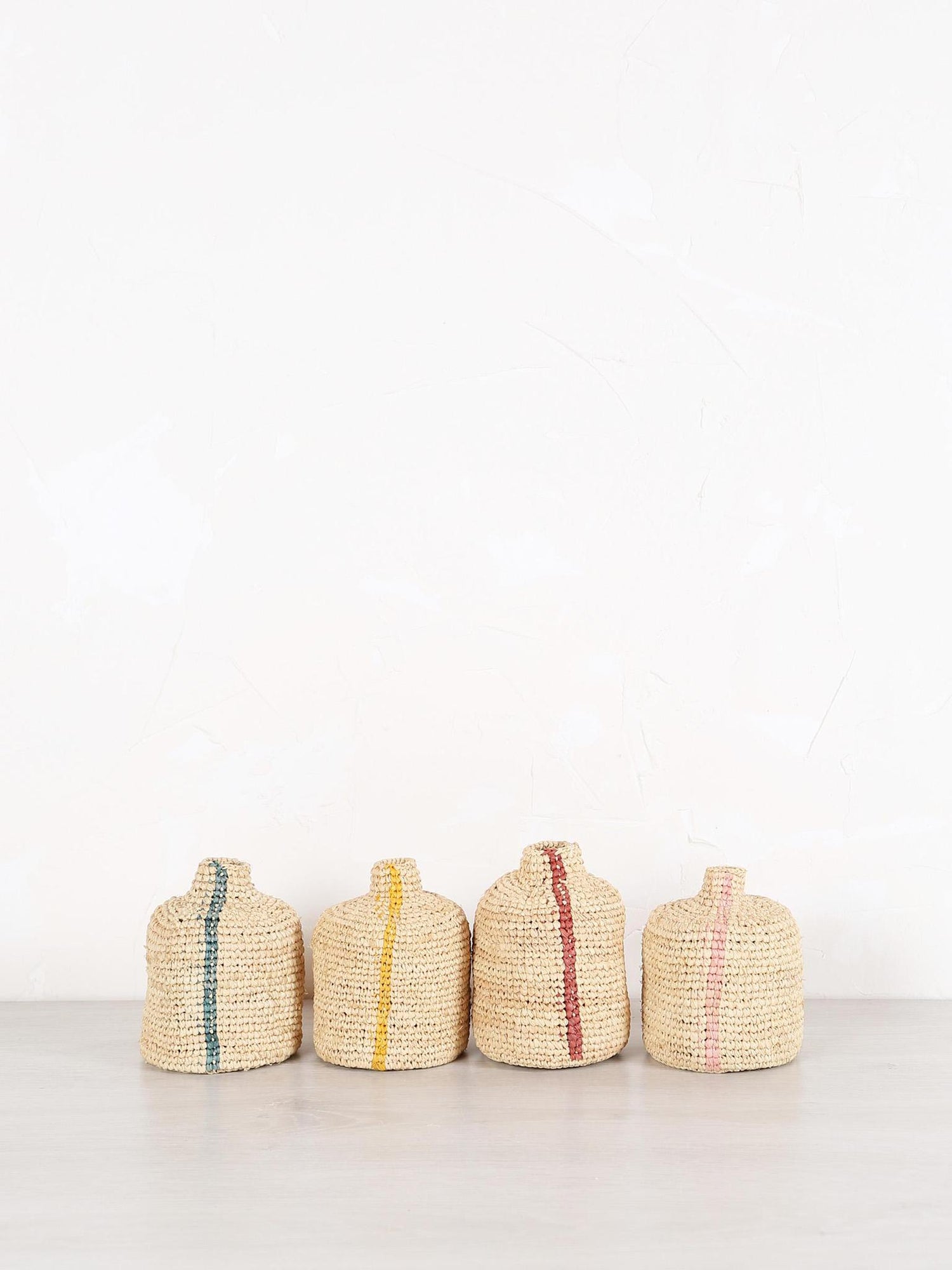 Small Woven Vertical Striped Bud/Bottle Vase
