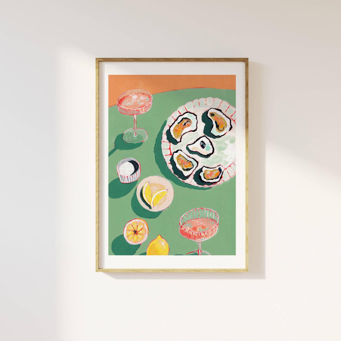 Oysters And Rosé Champagne Print