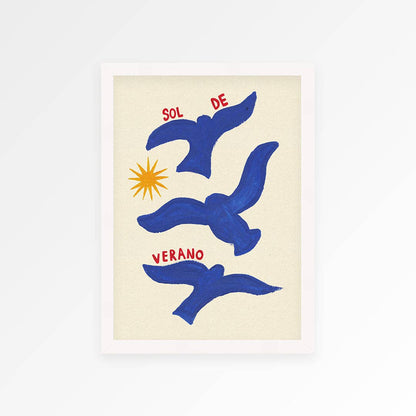 Seagulls Hand Painted Print