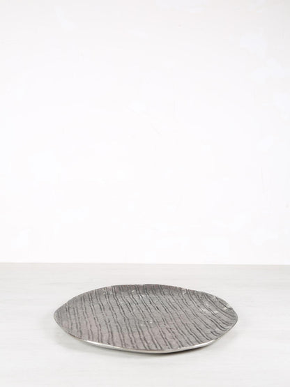 Grail Silver Striped Round Plate - 2 Sizes Available