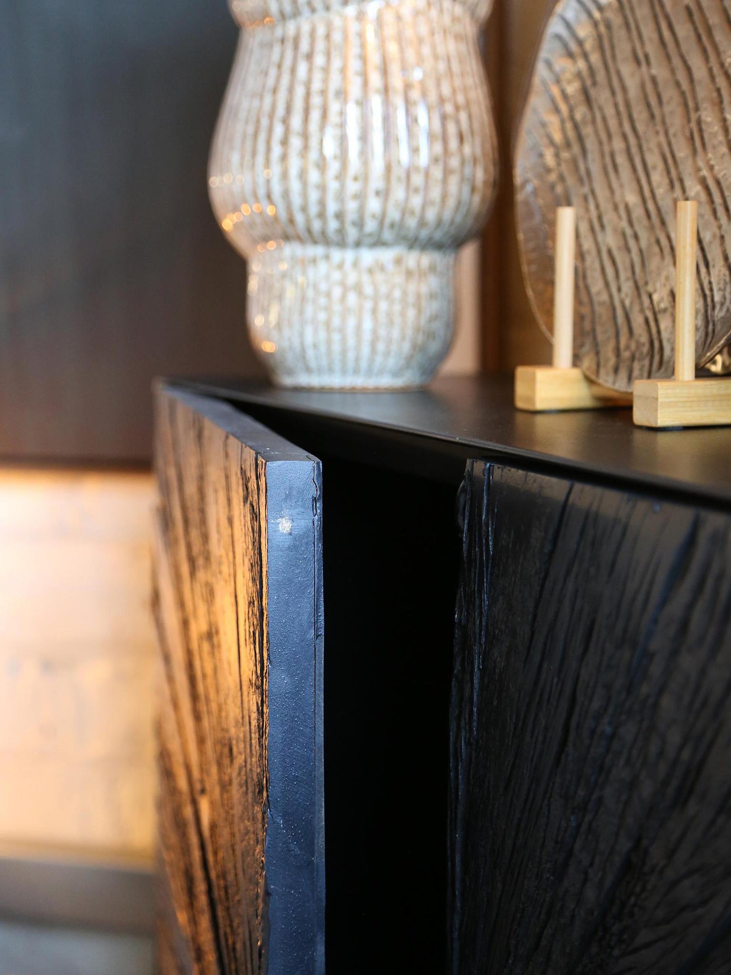 Damera Black Wooden cabinet