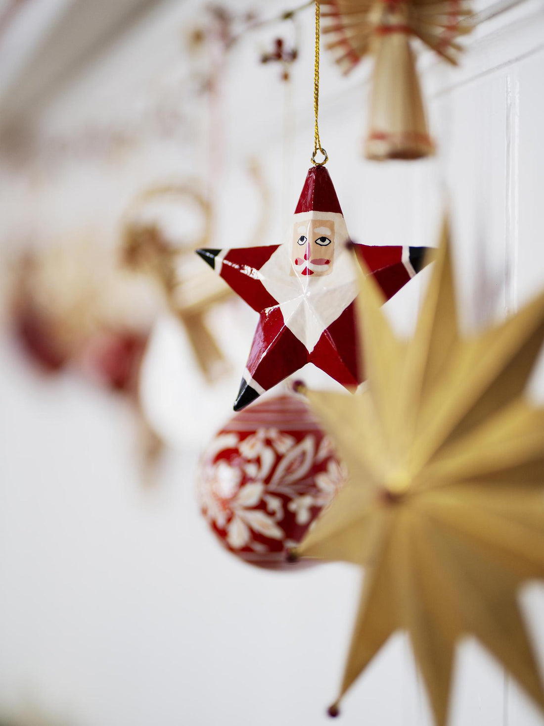 Hand painted wooden Santa