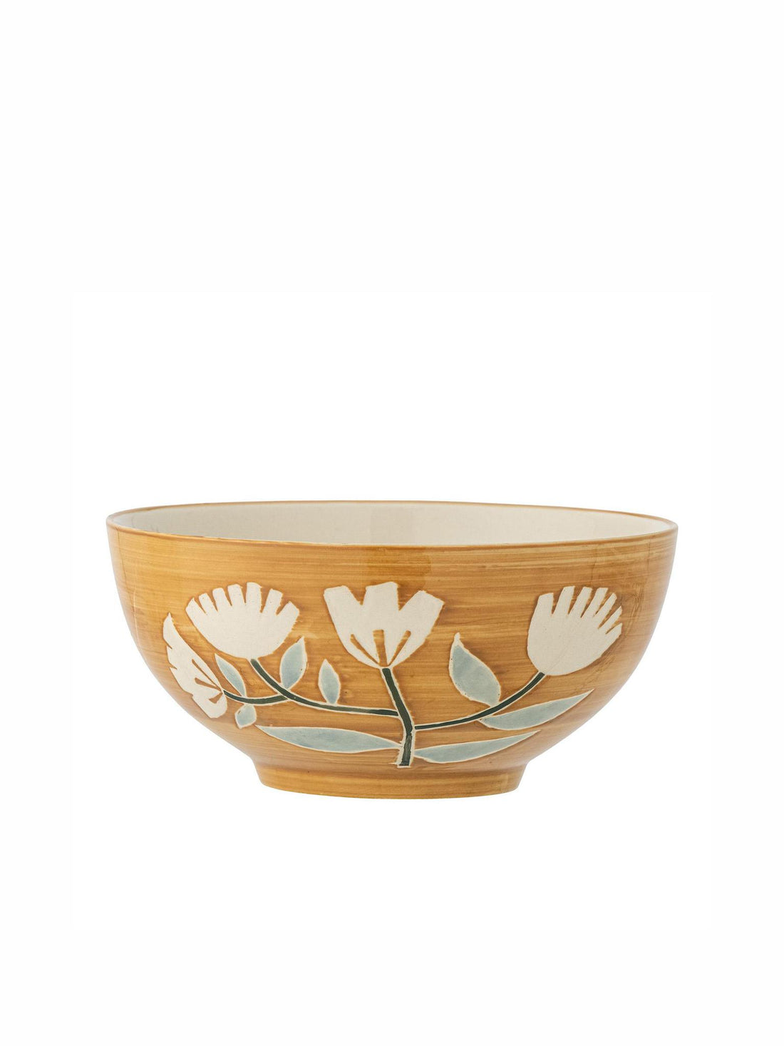 Tangier Hand Painted Stoneware Bowl - Orange