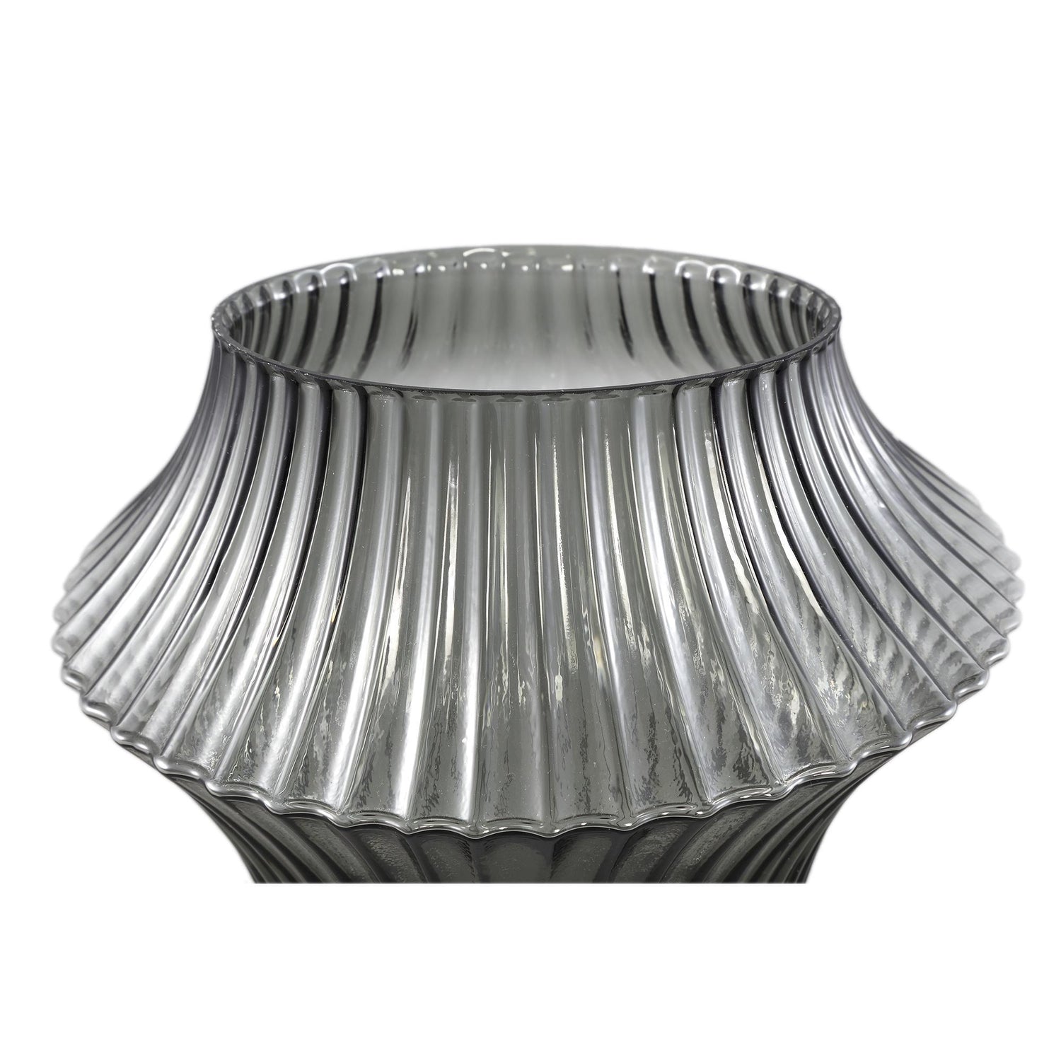 Yulaa Grey solid glass vase oblique