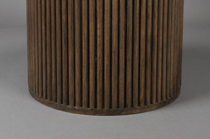 Arda Oak &amp; Travertine Round Dining Table