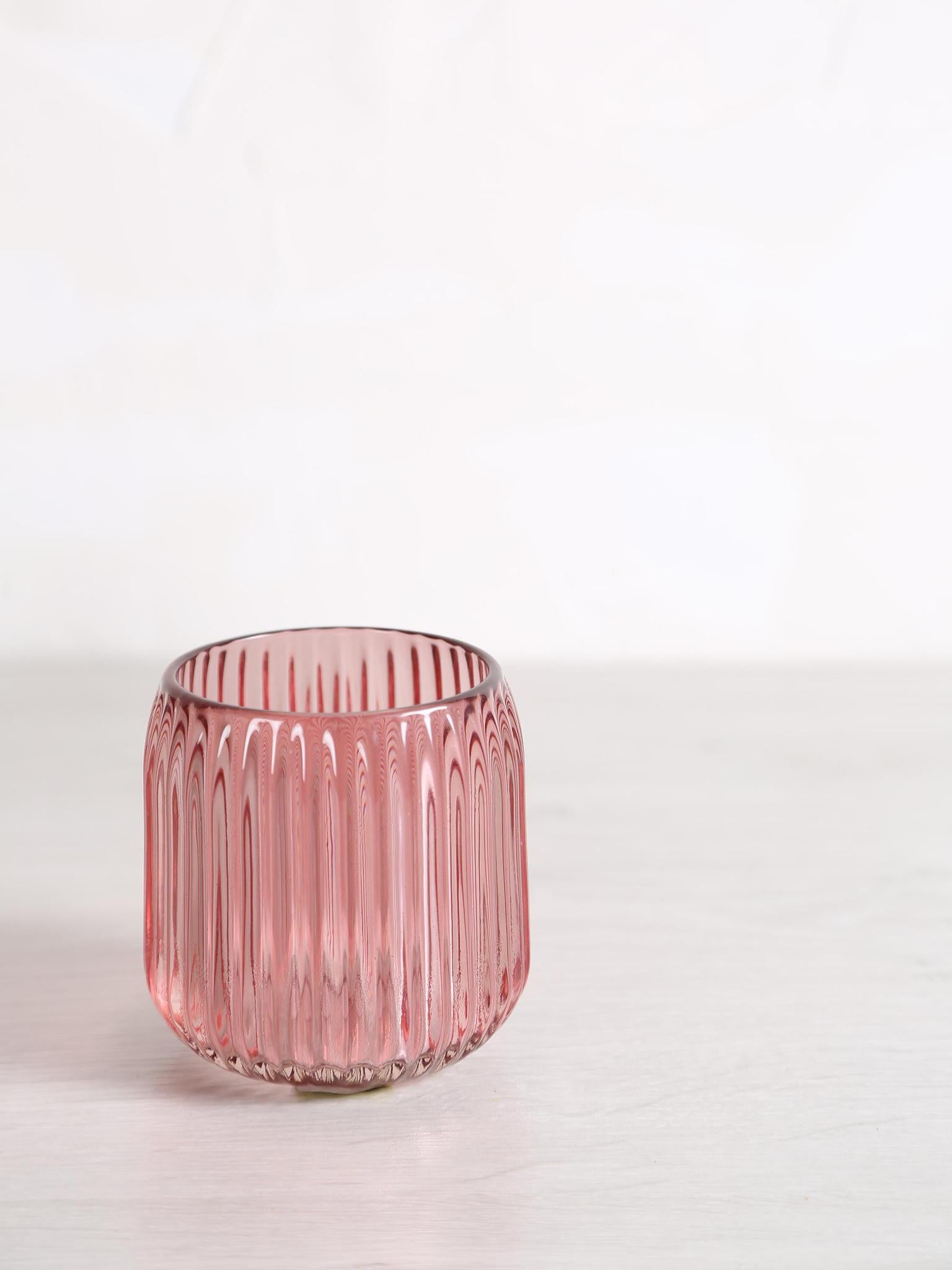 Amarens Round Glass Tealight Holder - 4 Colours Available
