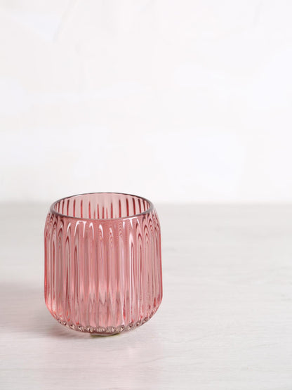 Amarens Round Glass Tealight Holder - 4 Colours Available