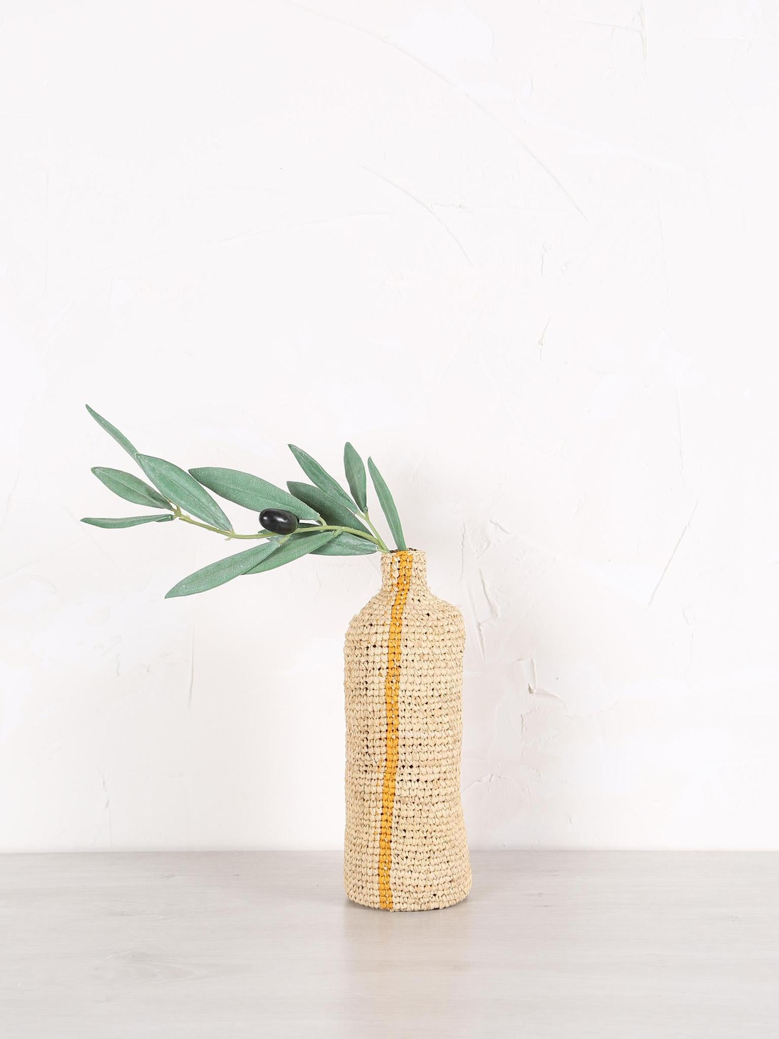 Tall Woven Vertical Striped Bud/Bottle Vase - 2 colours