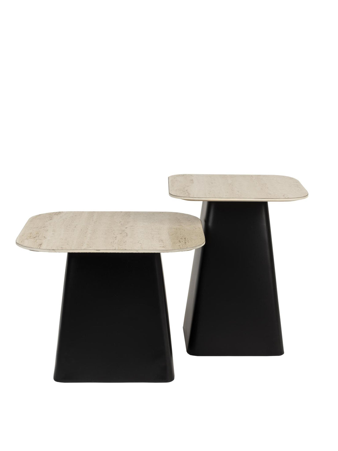 Baru Set of 2 Travertine Side Tables