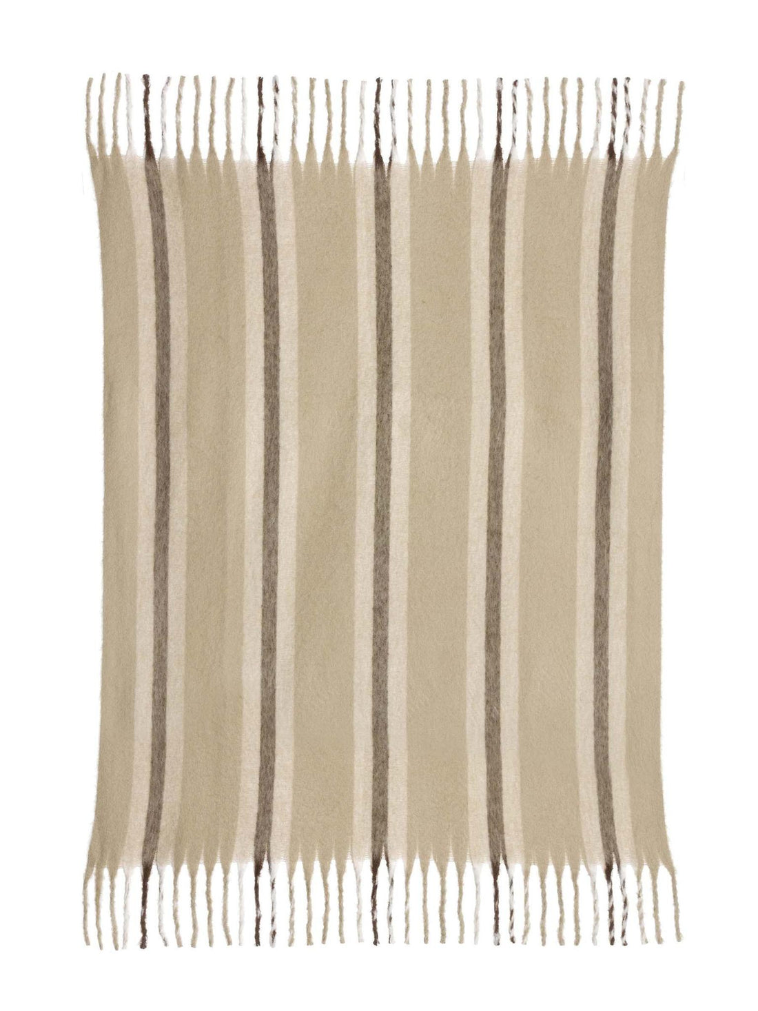Isabel Recycled Striped Fringed Throw - Nauge