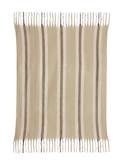 Isabel Recycled Striped Fringed Throw - Nauge
