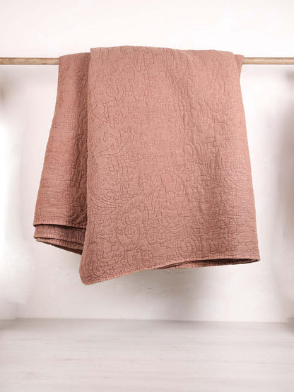 Isabel Quilted Embroidered Bedspread - Colour Options Available