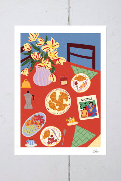 French Breakfast Art Print | Foodie Wall Art