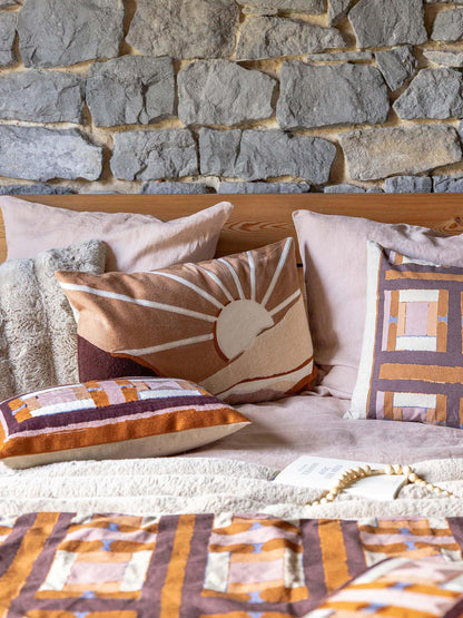 Embroidered Elie Cushion - Cuirve