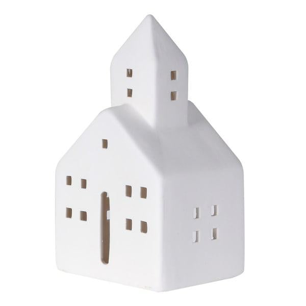 Decorative Ceramic Town Hall - White