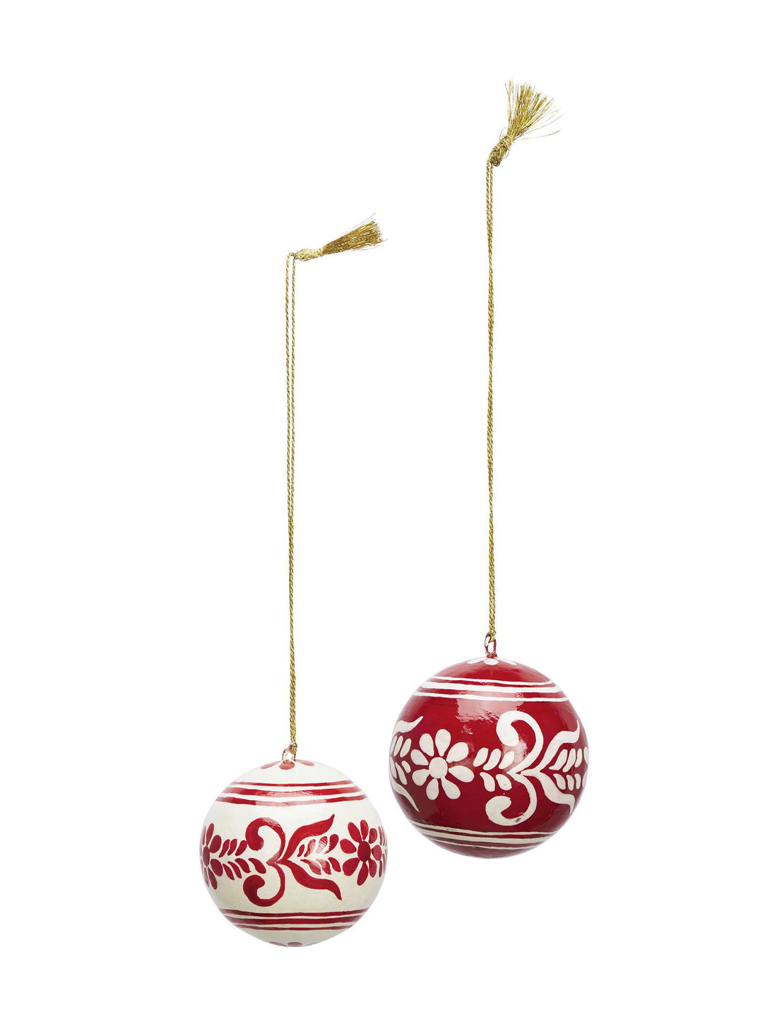Hand painted paper Mache Christmas balls - 2 Colour Options Available