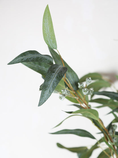 Faux Green Eucalyptus Spray With Seeds