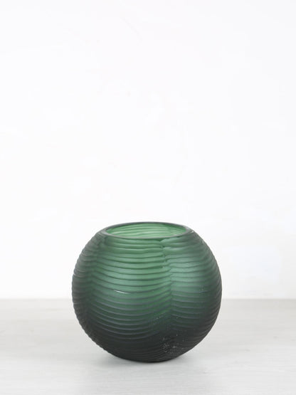 Elichi Green Round Glass Vase - 2 Shapes available
