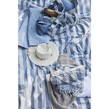 Isabelle Quilted Throw - Light Blue