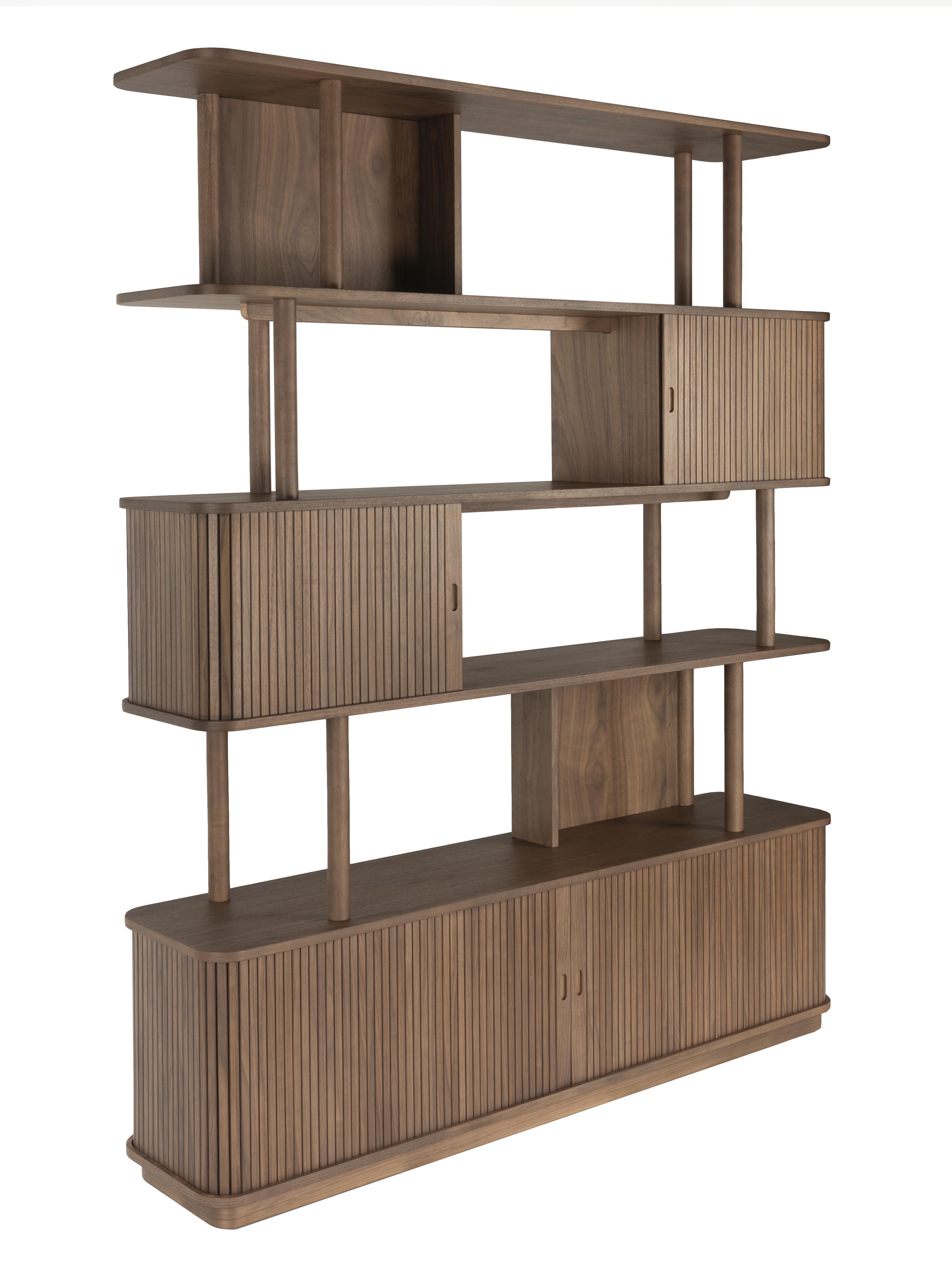 Barbier Wooden Bookcase - Walnut