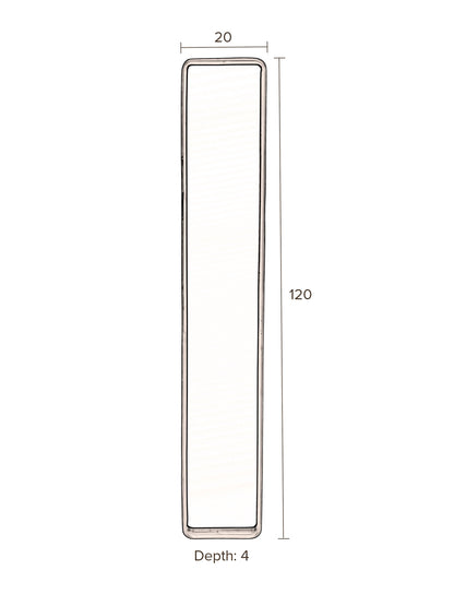 Blackbeam Narrow Framed Mirror - Jet Black