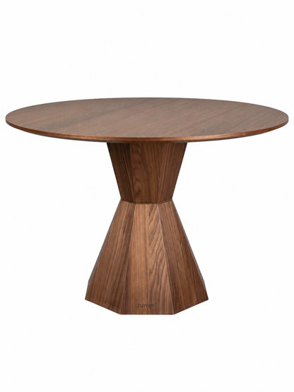 Lotus Round Wooden Dining Table Walnut