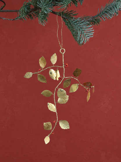 Brass Hanging Branch with Beads