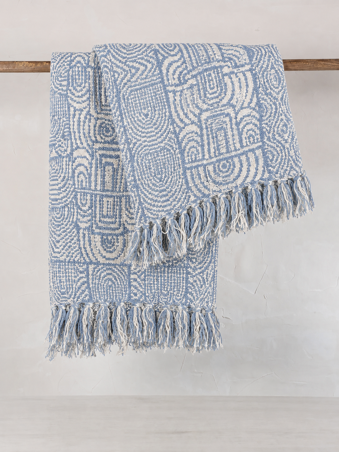 Bresso Throw - Organic Pattern - Recycled Cotton - Blue Tones