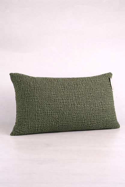 Tana Stonewashed Bed Cushion Olive