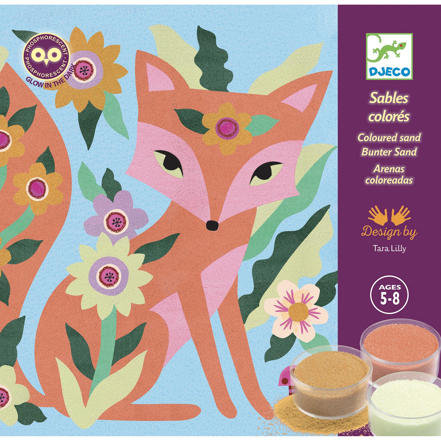 Painting With Coloured Sand Activity with Box - Phosphorescent Garden Lights