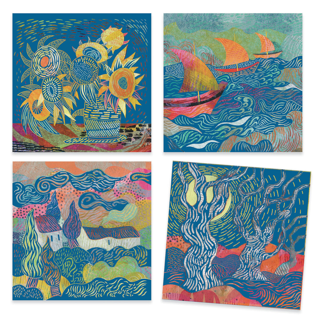 Scratch Card Art With Wooden Stylus - Inspired By The South - Vincent Van Gogh