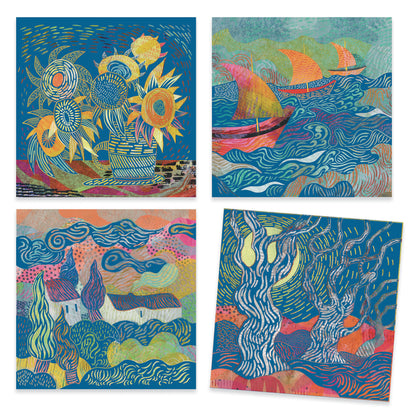 Scratch Card Art With Wooden Stylus - Inspired By The South - Vincent Van Gogh